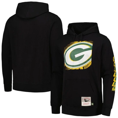 Mitchell & Ness Black Green Bay Packers Gridiron Classics Big Face 7.0 Pullover Hoodie