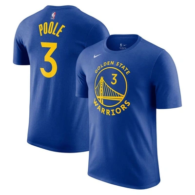 Nike Men's  Jordan Poole Royal Golden State Warriors Icon 2022/23 Name And Number T-shirt