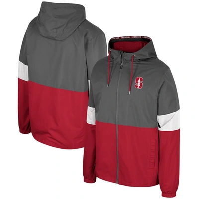 Colosseum Charcoal Stanford Cardinal Miles Full-zip Jacket
