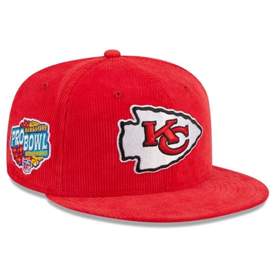 New Era Red Kansas City Chiefs Throwback Cord 59fifty Fitted Hat