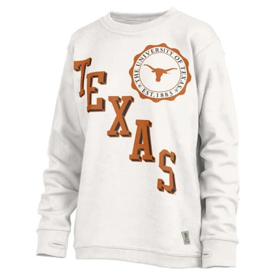 Pressbox White Texas Longhorns Shoreline Sundown Pullover Sweatshirt