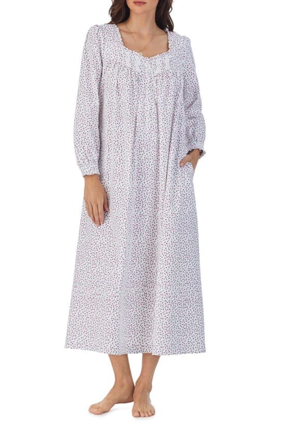 Eileen West Ballet Floral Long Sleeve Cotton Nightgown In Rosebud Print