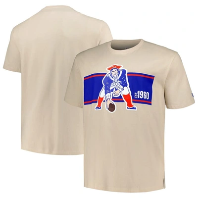 New Era Men's  Cream New England Patriots Third Down Big And Tall Historic T-shirt