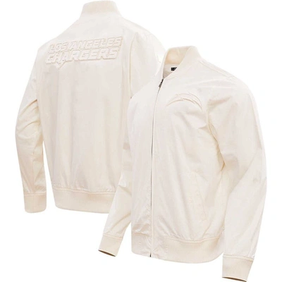 Pro Standard Cream Los Angeles Chargers Neutral Full-zip Jacket