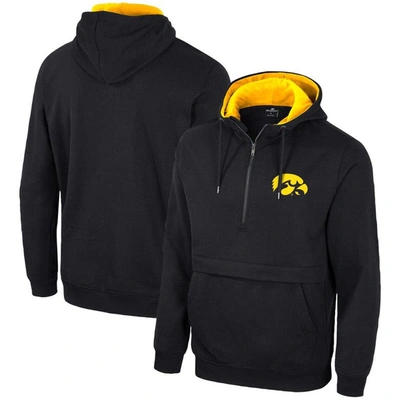 Colosseum Black Iowa Hawkeyes Half-zip Hoodie