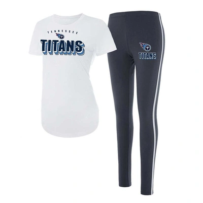Concepts Sport White/charcoal Tennessee Titans Sonata T-shirt & Leggings Set