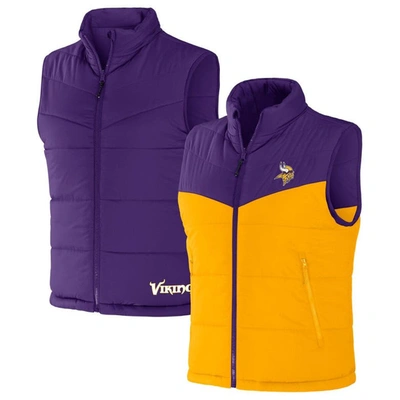 Nfl X Darius Rucker Collection By Fanatics Purple Minnesota Vikings Colourblocked Full-zip Waistcoat