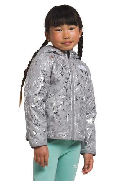 The North Face Kids' Shady Glade Reversible Water Repellent Hooded Jacket In Meld Grey