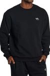 Rvca Essential Logo Embroidered Sweatshirt In Black