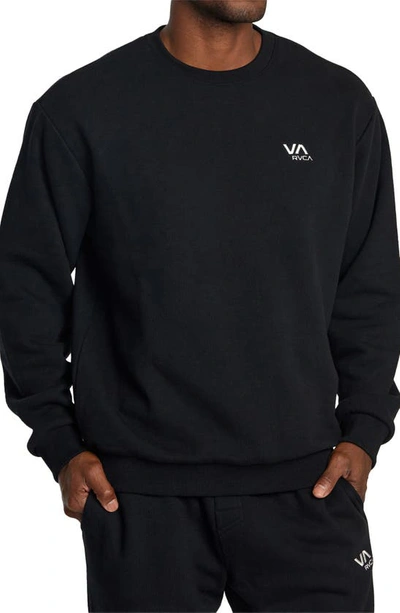 Rvca Essential Logo Embroidered Sweatshirt In Black