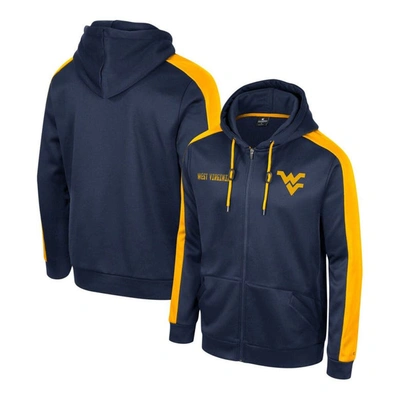 Colosseum Navy West Virginia Mountaineers Reese Full-zip Hoodie