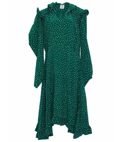 Vetements Green Hooded Emoji Print Dress