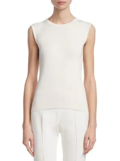 Akris Women's Silk Stretch Knit Tank In Paper