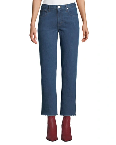 Elizabeth And James Holden Contrast-back Straight-leg Jeans In Blue