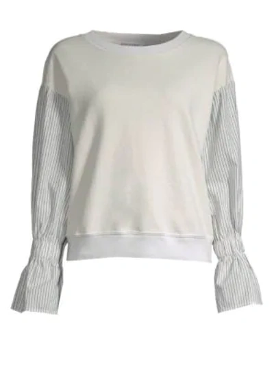 Stateside Contrast Sleeve Sweatshirt In Cream