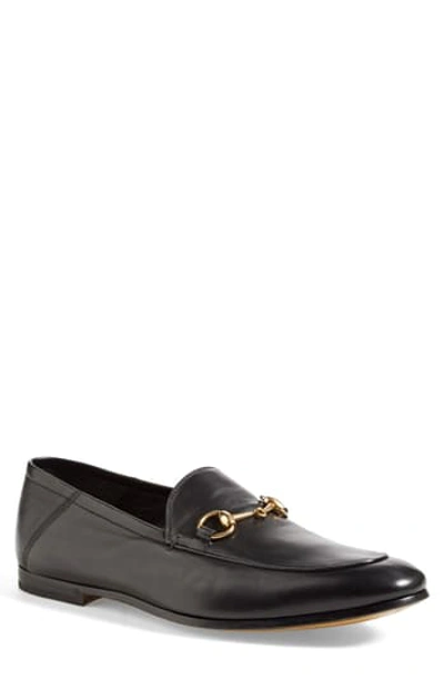 Gucci Brixton Soft Leather Bit-strap Loafer In Black