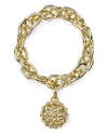 Rj Graziano Chain & Pave Ball Stretch Bracelet In Gold