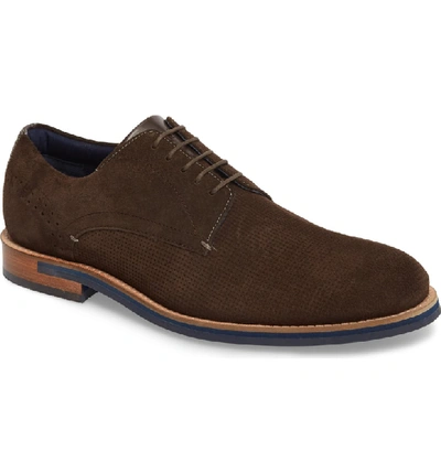 Ted Baker Men's Lapiin Perforated Suede Plain Toe Oxfords In Brown Suede