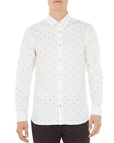 Ted Baker Fruts Fruit Regular Fit Button-down Shirt In White