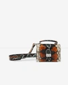 The Kooples Emily Snake-embossed Leather Mini Crossbody In Orange