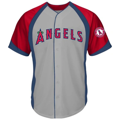 Profile Gray Los Angeles Angels Big & Tall Colorblock Team Fashion Jersey