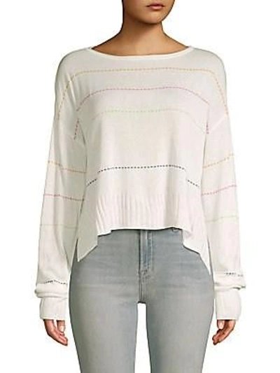 Peace Love World Samantha Boatneck Sweater In Natural White