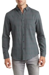 14th & Union Grindle Trim Fit Flannel Shirt In Grey- Green Easy Plaid
