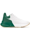 Alexander Mcqueen Oversized Runner In Optic White/forest Green