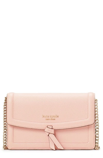 Kate Spade Knott Pebbled Leather Flap Crossbody Bag In Coral Gable