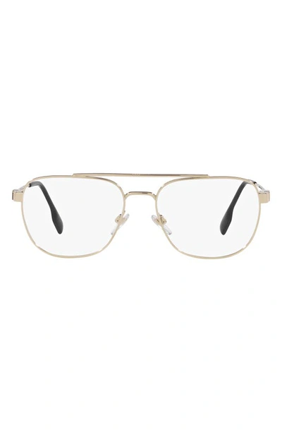 Burberry Michael 57mm Square Optical Glasses In Lite Gold