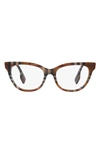 Burberry Evelyn 53mm Cat Eye Optical Glasses In Brown