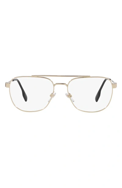 Burberry Michael 55mm Square Optical Glasses In Lite Gold