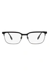 Burberry Douglas 56mm Square Optical Glasses In Matte Black