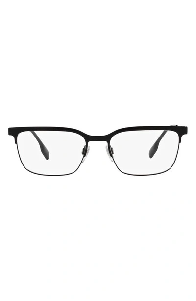 Burberry Douglas 56mm Square Optical Glasses In Matte Black