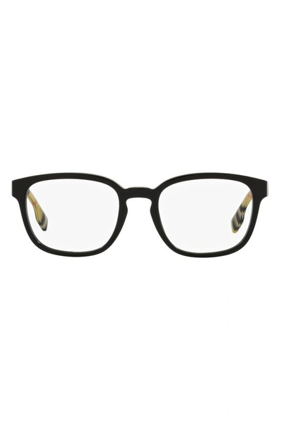 Burberry Edison 53mm Square Optical Glasses In Matte Black