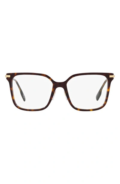 Burberry Elizabeth 52mm Square Optical Glasses In Dark Havana