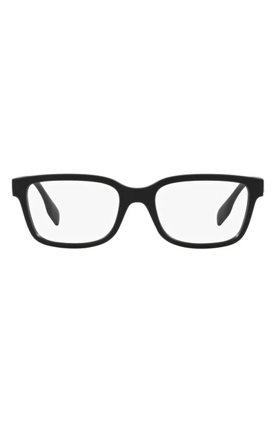 Burberry Charlie 55mm Square Optical Glasses In Matte Black