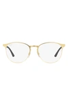 Ray Ban Phantos 53mm Optical Glasses In Light Gold