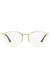 Ray Ban 51mm Optical Glasses In Light Gold