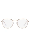 Ray Ban 51mm Optical Glasses In Rose Gold