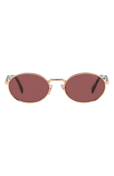 Prada 55mm Oval Sunglasses In Pink Gold