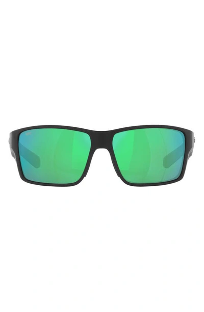 Costa Del Mar 63mm Mirrored Polarized Oversize Square Sunglasses In Green Mirror