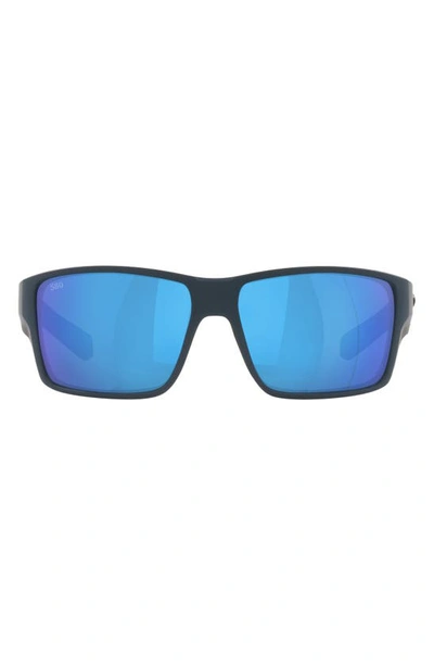 Costa Del Mar 63mm Mirrored Polarized Oversize Square Sunglasses In Blue Mirror