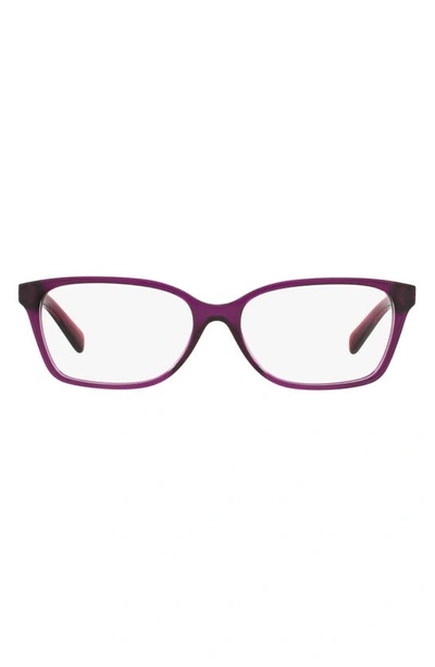 Michael Kors 54mm Square Optical Glasses In Transparent Purple