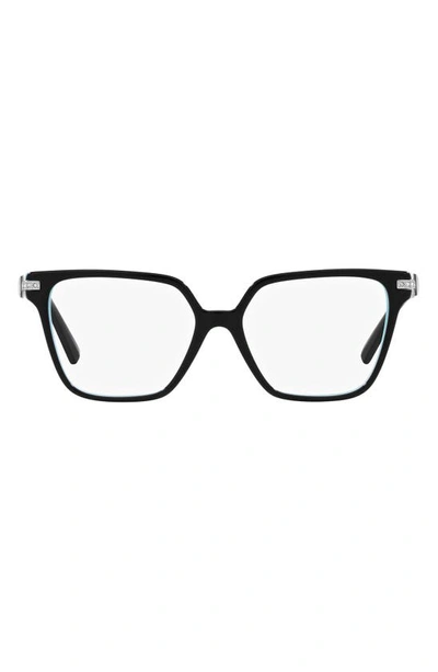 Tiffany & Co 52mm Square Reading Glasses In Black Blue