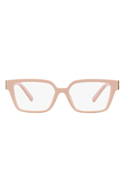 Tiffany & Co 53mm Rectangular Reading Glasses In Cloud Pink