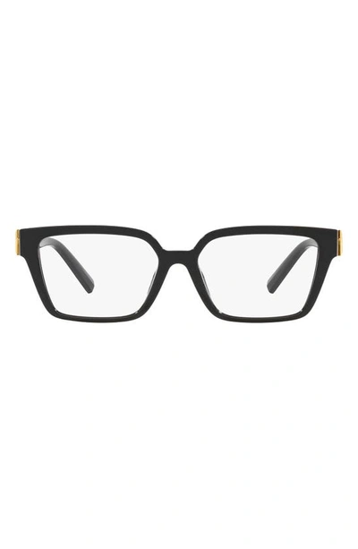 Tiffany & Co 55mm Rectangular Optical Glasses In Black
