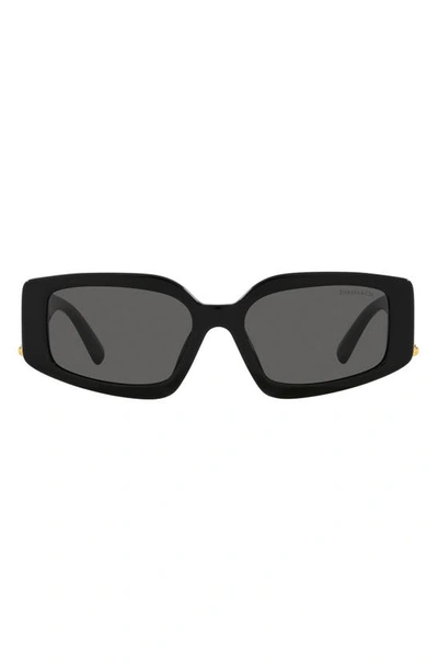 Tiffany & Co 54mm Rectangular Sunglasses In Black