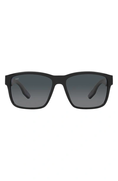 Costa Del Mar Paunch 57mm Gradient Square Sunglasses In Black