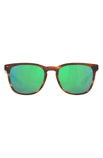 Costa Del Mar Sullivan 53mm Mirrored Polarized Square Sunglasses In Retro Tortoise